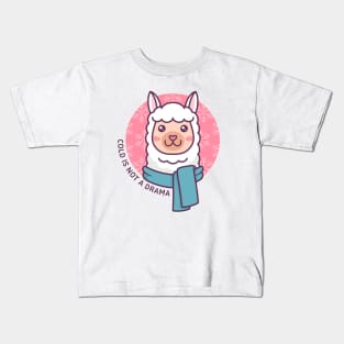 Cute Kawaii Winter Llama Design Kids T-Shirt